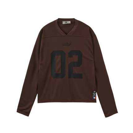 Deputy Department Mesh Braun Langarm Shirt